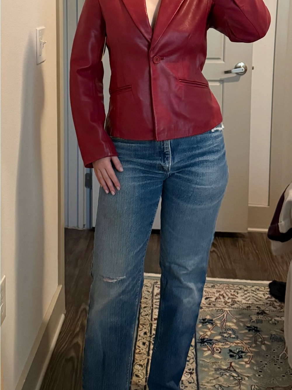 Alfani Leather Blazer Jacket